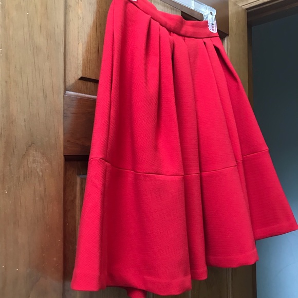 Banana Republic Red Flared A Line Skirt - Picture 5 of 6